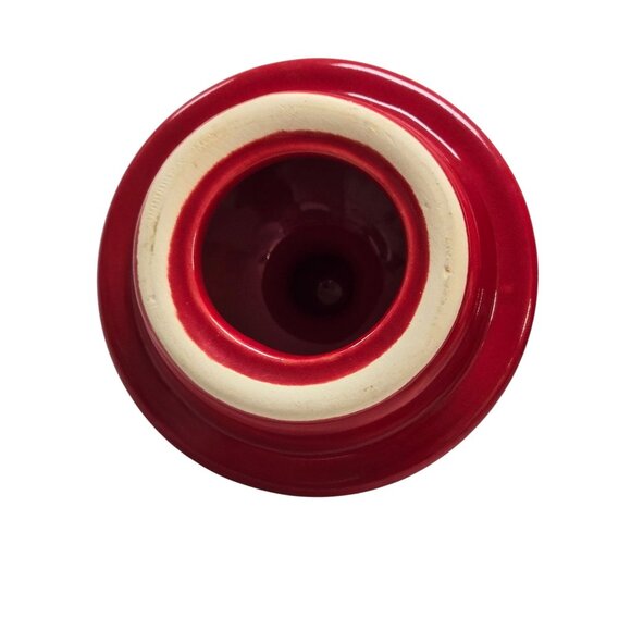 Red Decorative Ceramic Jar With Lid - Picture 7 of 8